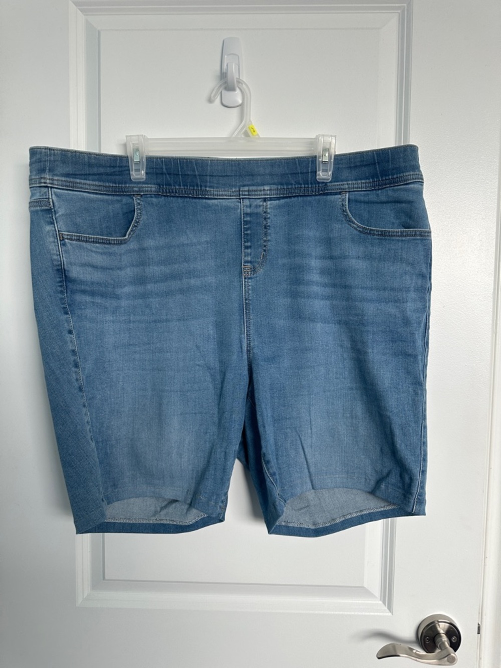 torrid Light Blue Denim Pull-On Bermuda Shorts